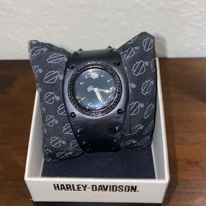 Bulova Black Leather Women’s Strap Studded Watch